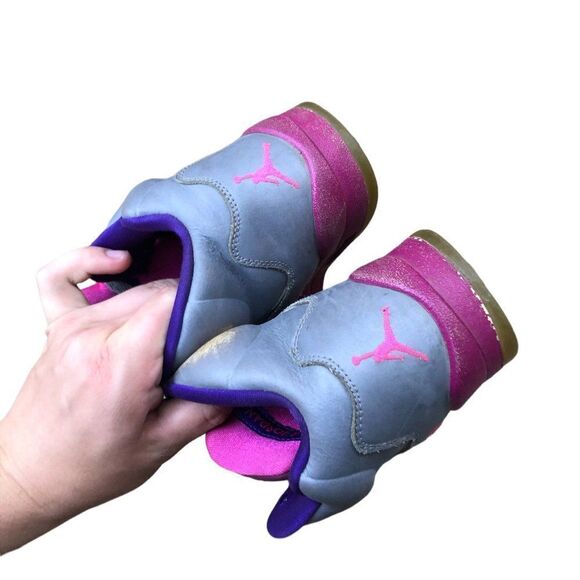 RARE 2013 Air Jordan 5 Retro Cement Grey Pink Size 7 - Picture 6 of 16